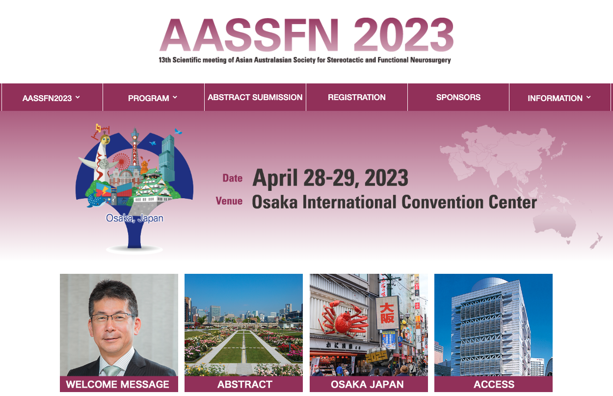 AASSFN 2023 - 13th Scientific meeting of Asian Australasian Society for Stereotactic and Functional Neurosurgery サムネイル画像